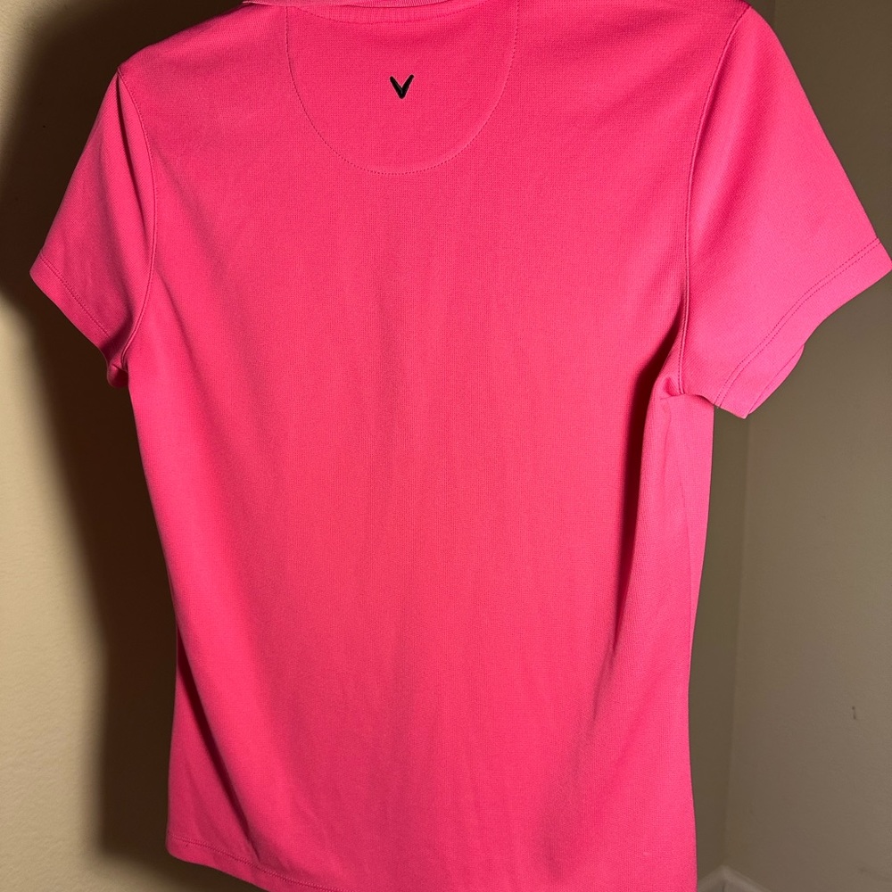 Callaway Women’s Golf Activewear Polo Size: Medium Color:Pink - Picture 2 of 5